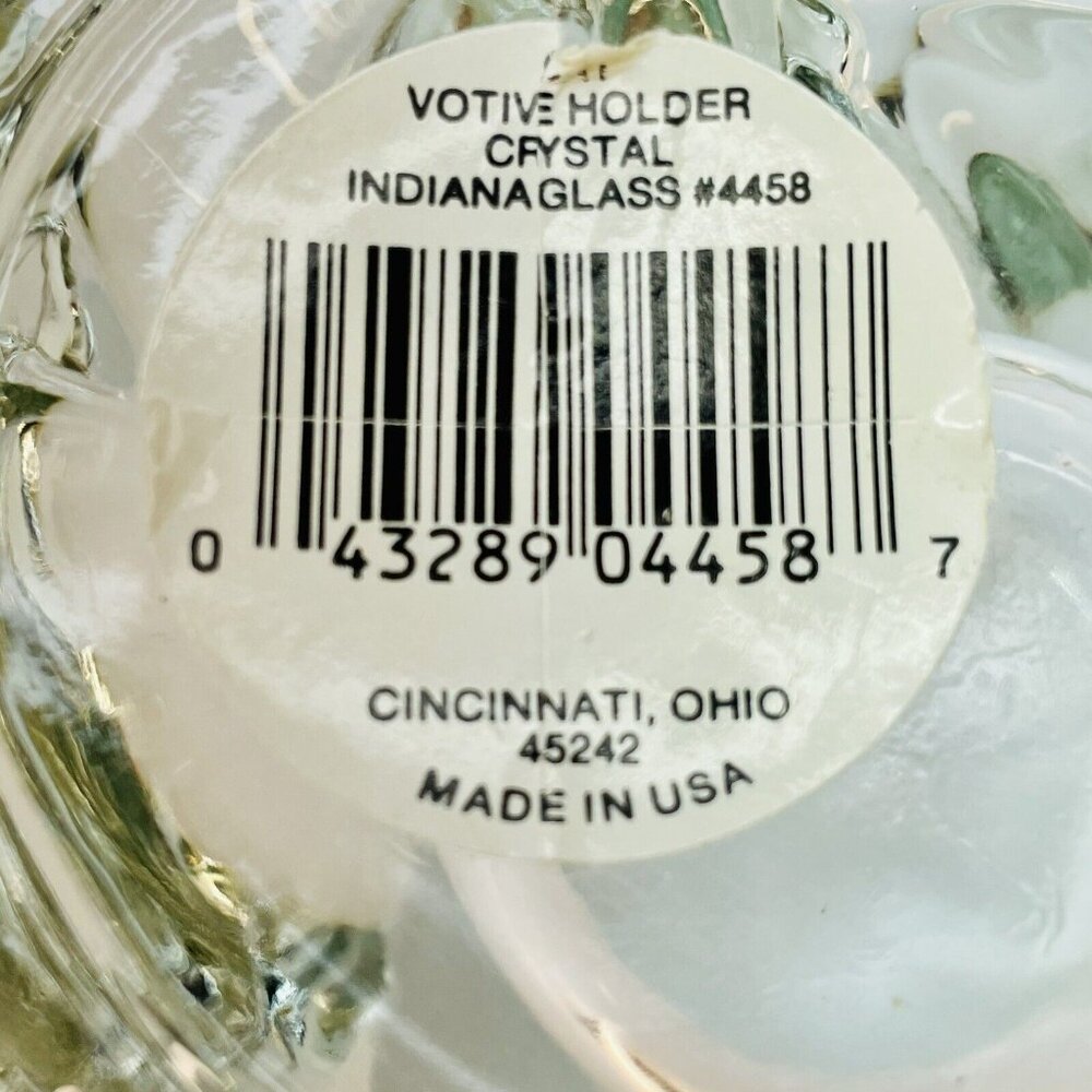 Indiana Crystal Glass Votive Sleeping Cat Candle Holder Vintage Handmade USA - Picture 9 of 10